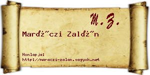 Maráczi Zalán névjegykártya